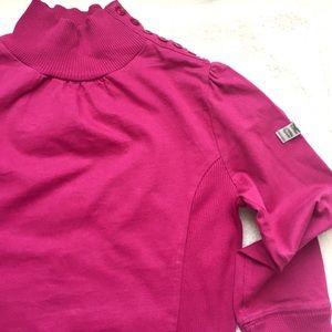 DNKY Pink High Neck Sporty Chic Pullover Top